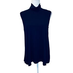 MICHAEL STARS Navy Blue Sleeveless Mock Neck Top
